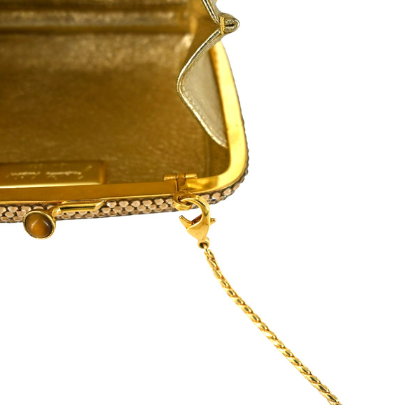 Judith Leiber Gold Rhinestone Crystal Micro Clutch - Picture 16 of 16